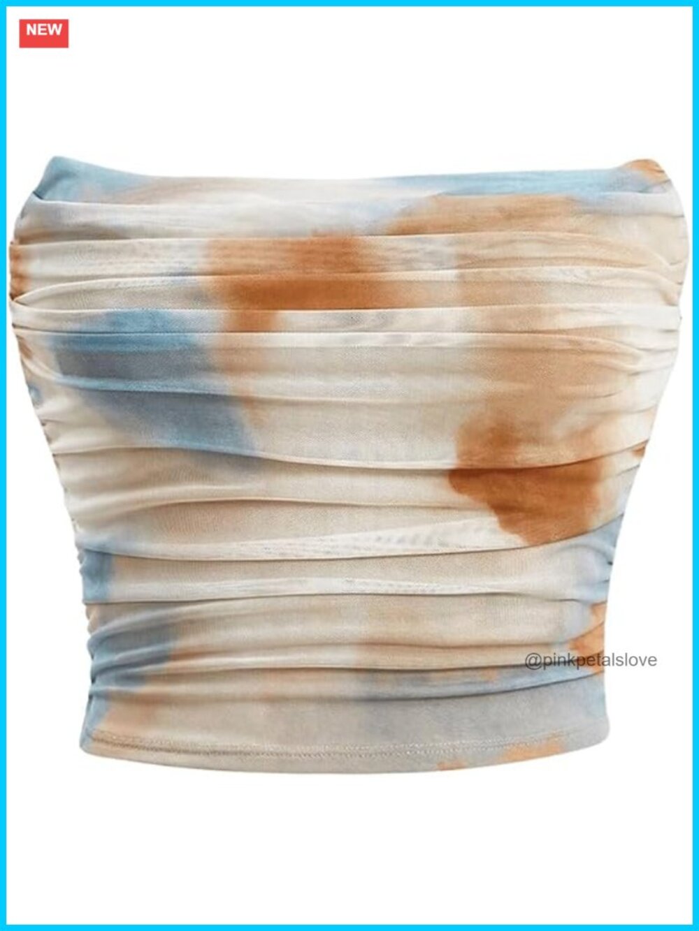 Strapless Bandeau Tube Top Mesh Backless Ruched Going Out Crop Top Cami